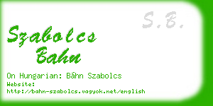 szabolcs bahn business card