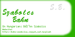 szabolcs bahn business card